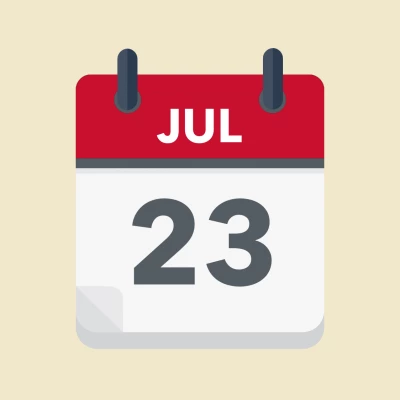Calendar icon showing 23rd July